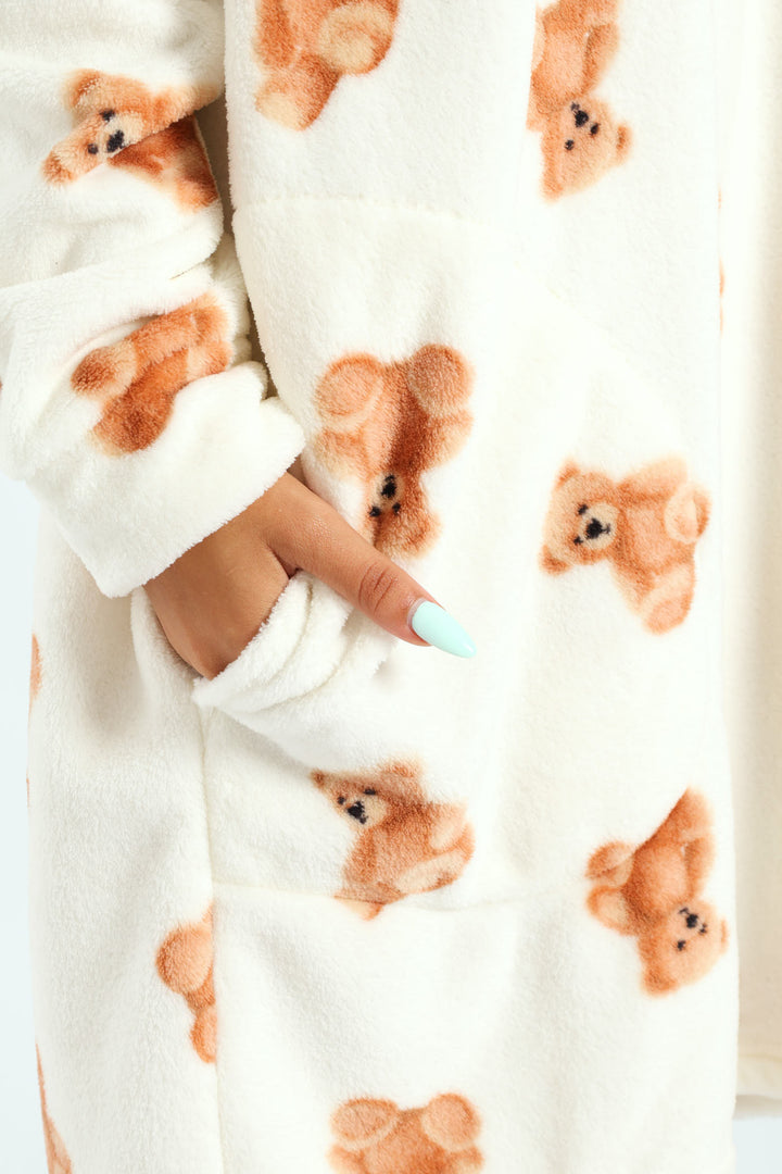 Oversized Cosy Teddy Snuggie - Cream