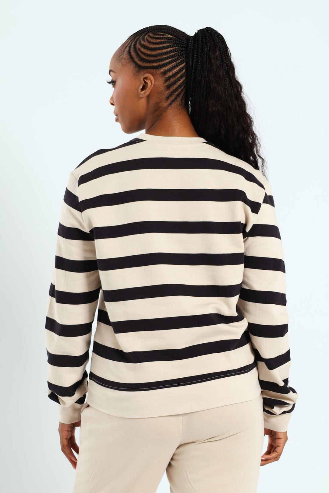 Mon Cheri Puff Stripe Pullover - Ivory