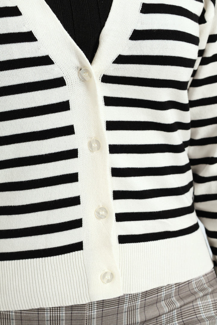 Classic Cardigan - Black/Cream