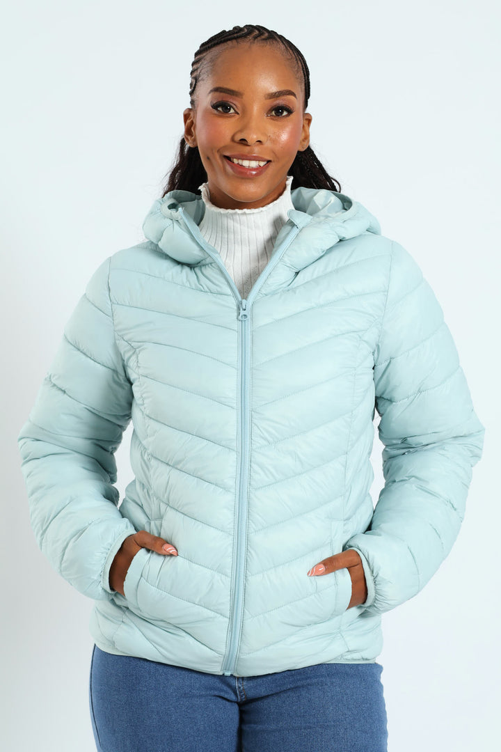 Classic Hooded Puffer - Duck Egg