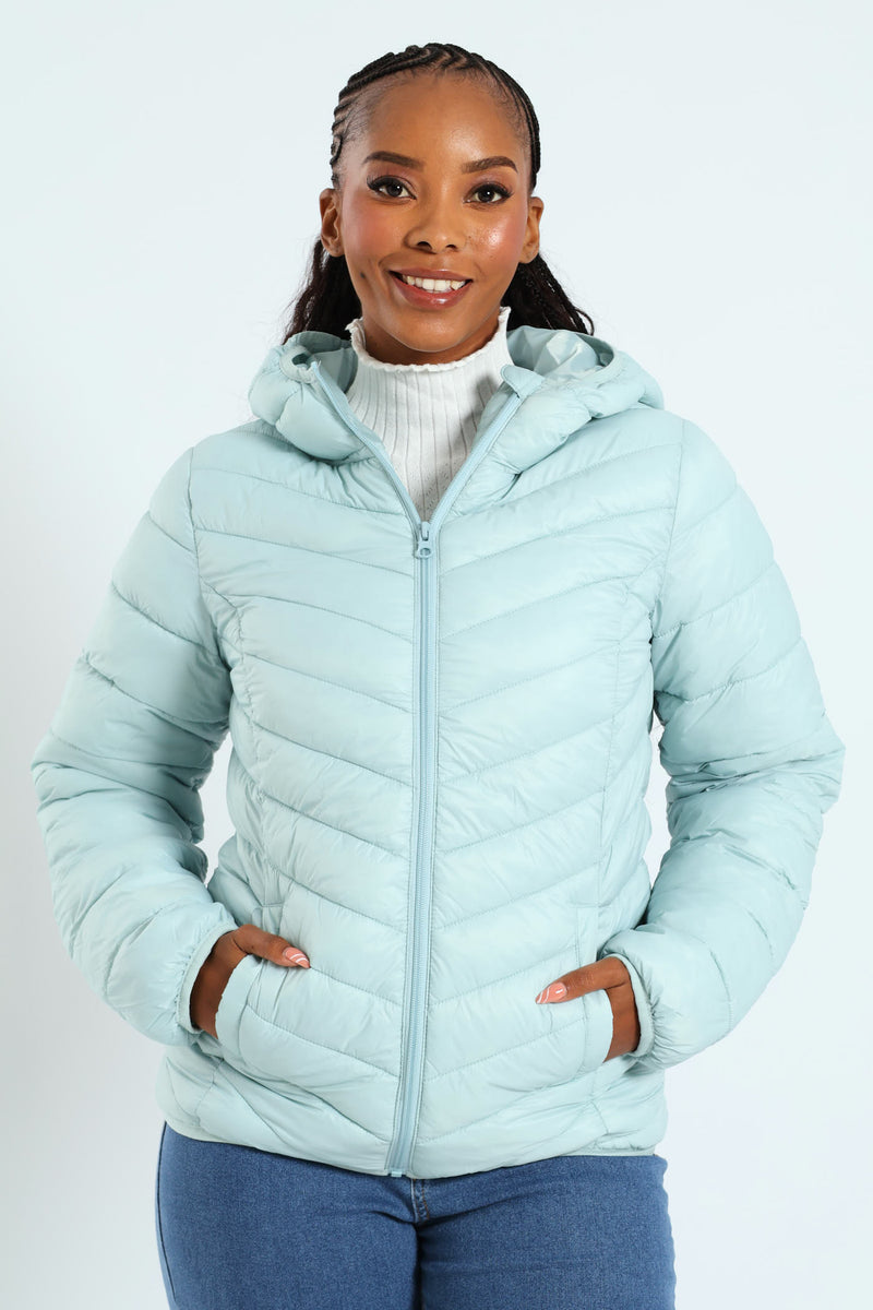 Classic Hooded Puffer - Duck Egg