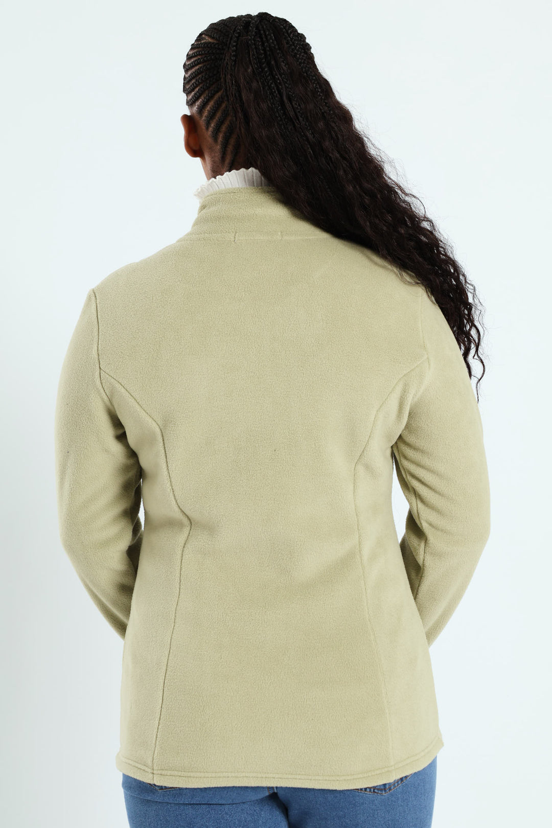 Embroidered Zip Up Polar Fleece Jacket - Pistachio Green