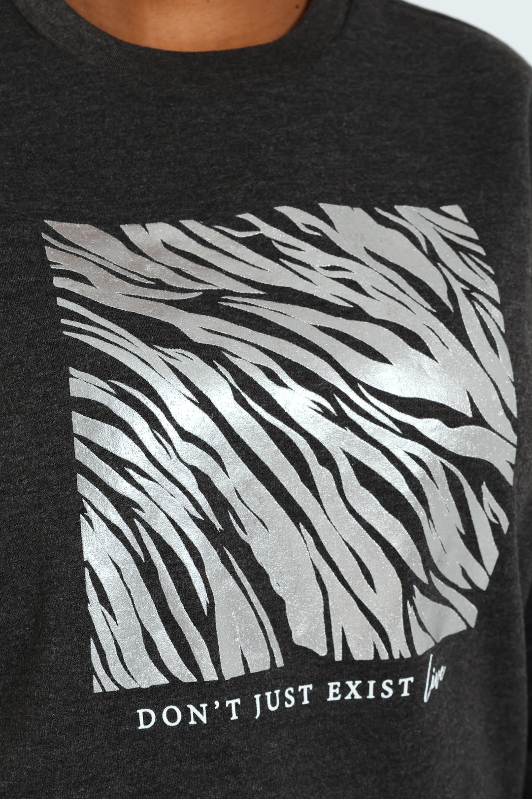Printed Screen Pullover - Charcoal Melange
