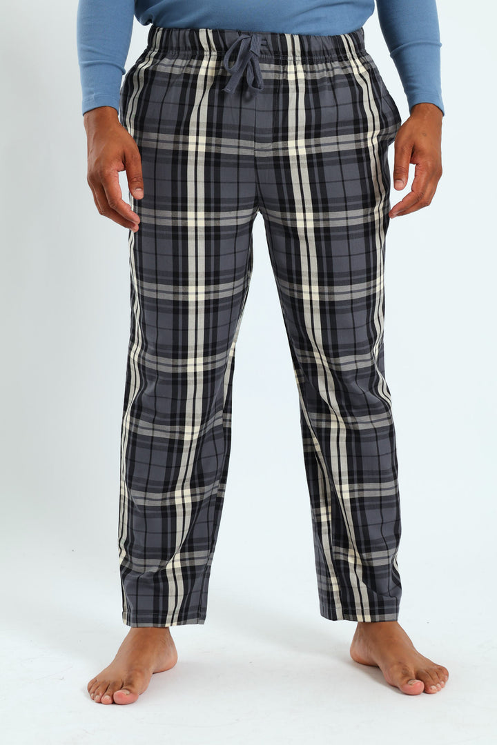 Check Woven Pants - Blue