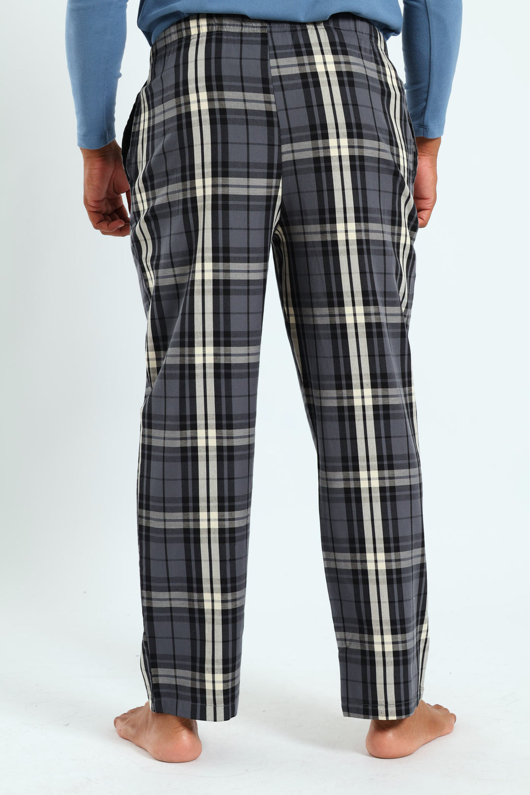Check Woven Pants - Blue