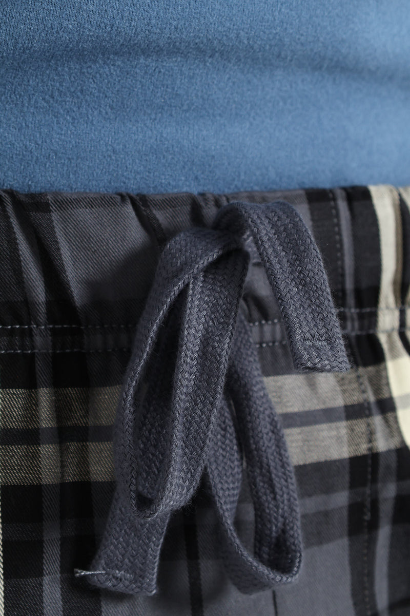 Check Woven Pants - Blue