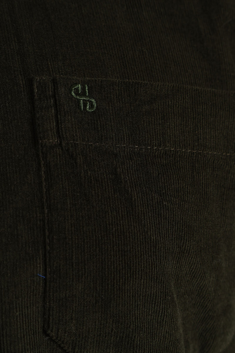 Long Sleeve Corduroy Shirt - Olive