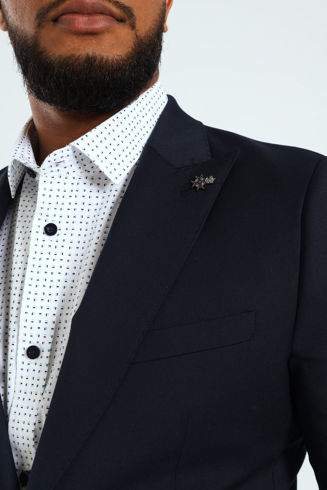 Slim Fit Viscose Blend Jacket - Navy