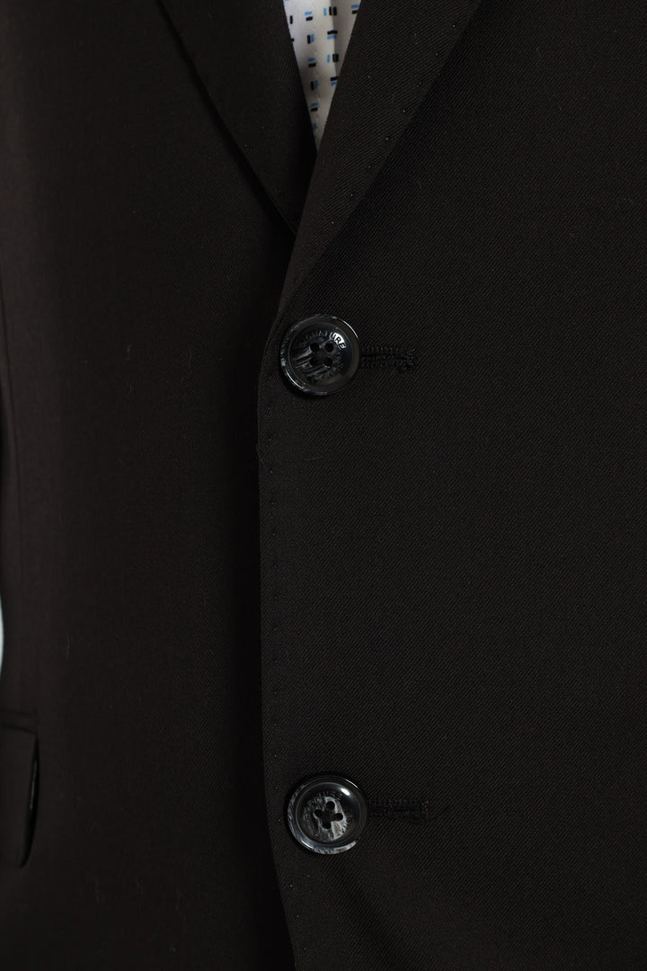 Slim Fit Viscose Blend Jackets - Black