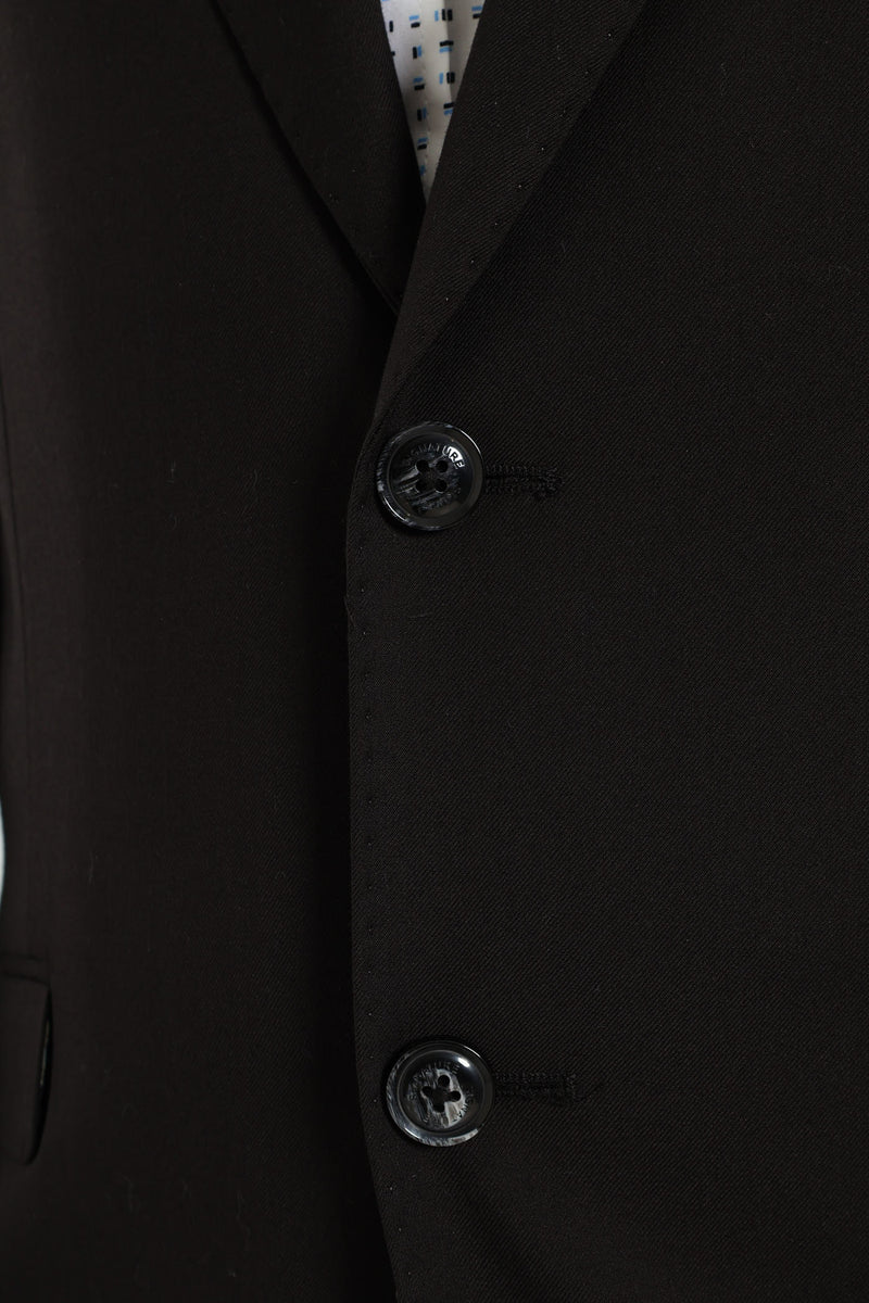 Slim Fit Viscose Blend Jackets - Black