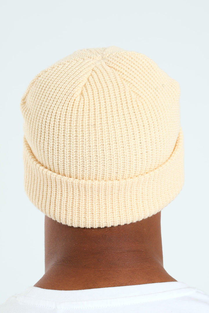 Ribbed Beanie - Stone