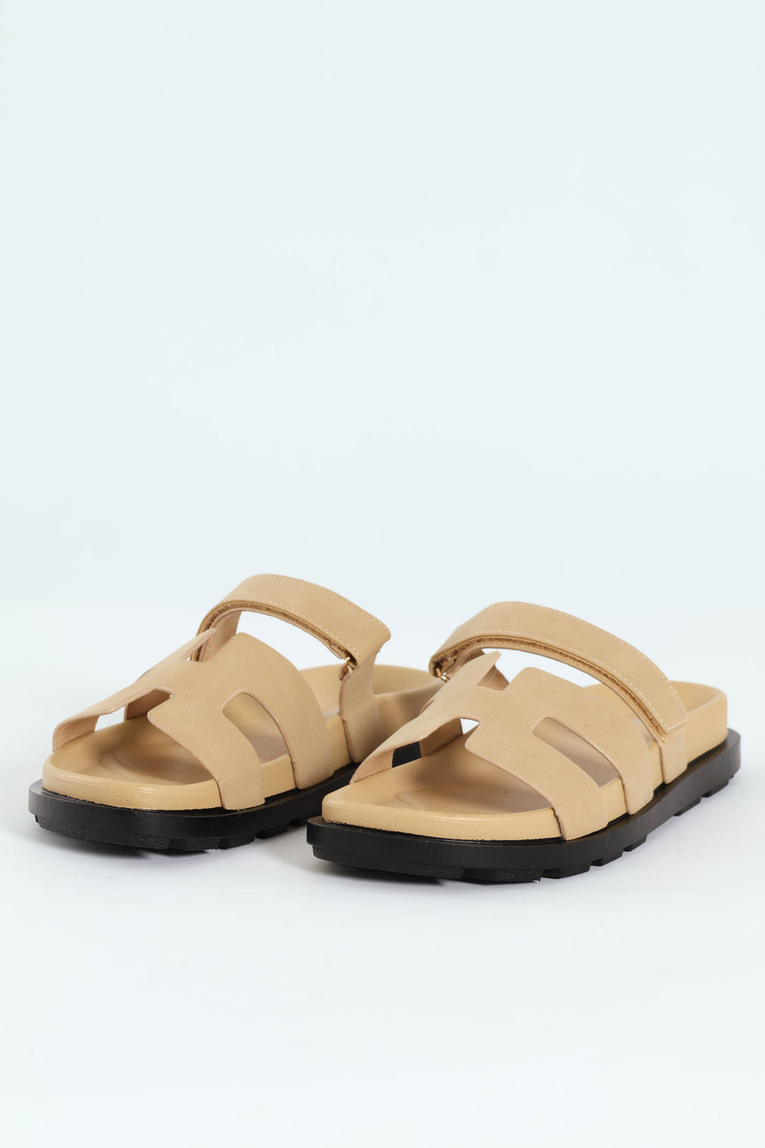 Mule Sandal With Strap - Natural