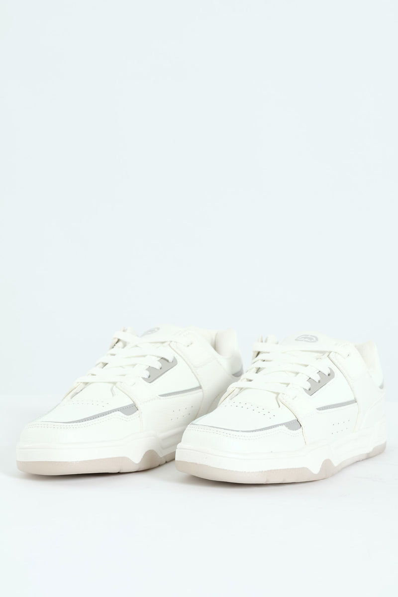 Panelled Detail Sneaker - White