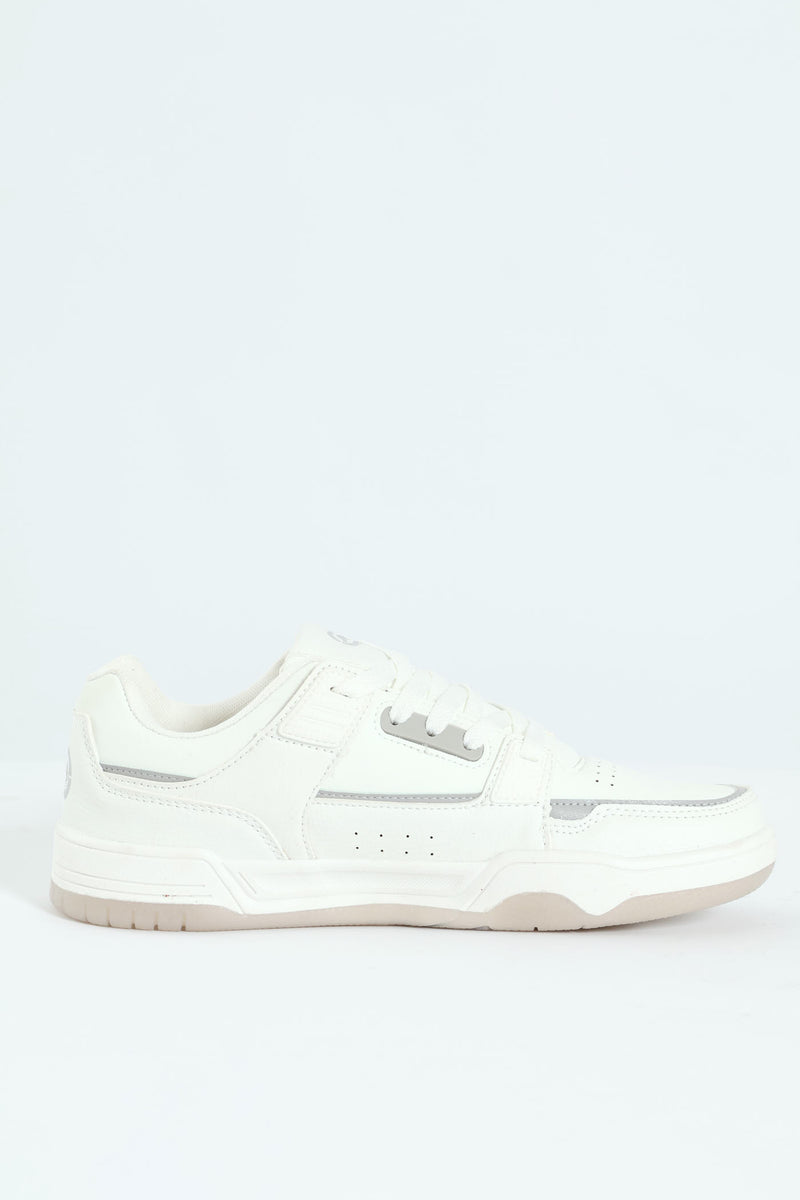 Panelled Detail Sneaker - White