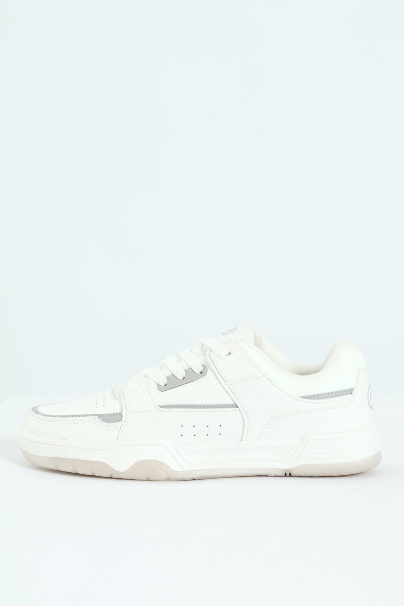 Panelled Detail Sneaker - White