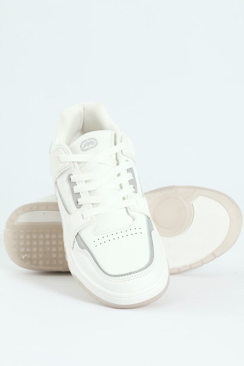 Panelled Detail Sneaker - White