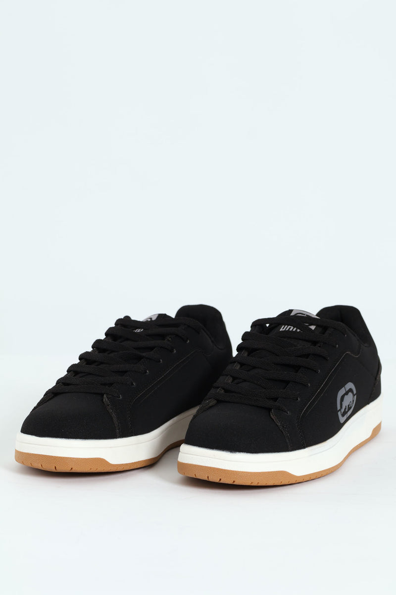 Lace Up Sneaker With Rhino Embossing - Black