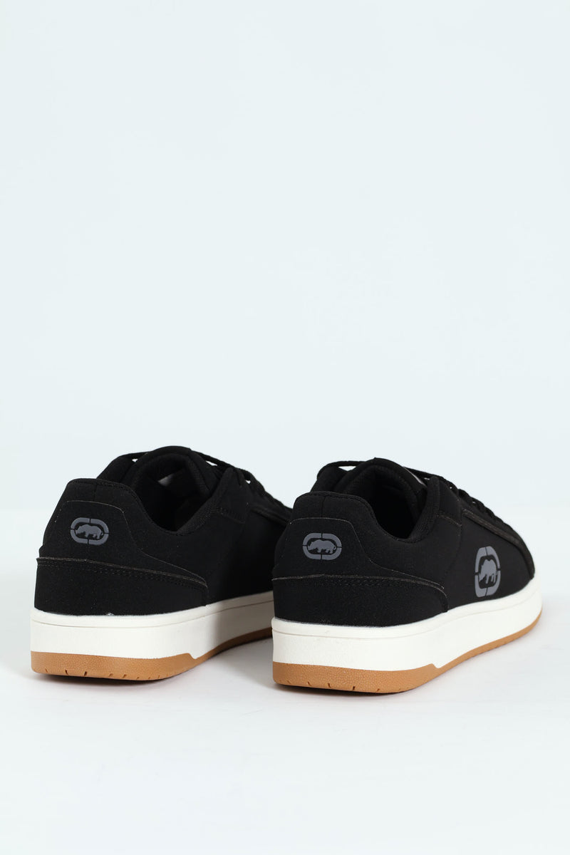 Lace Up Sneaker With Rhino Embossing - Black