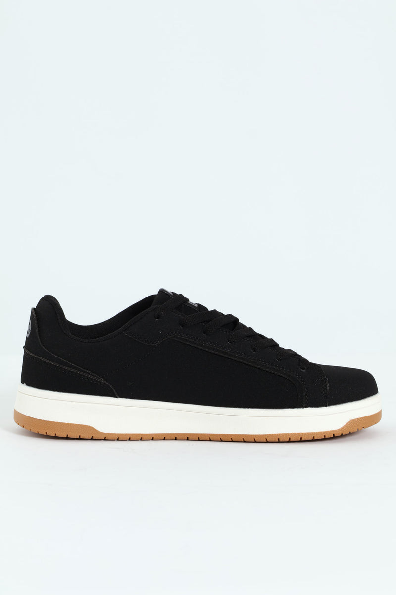 Lace Up Sneaker With Rhino Embossing - Black