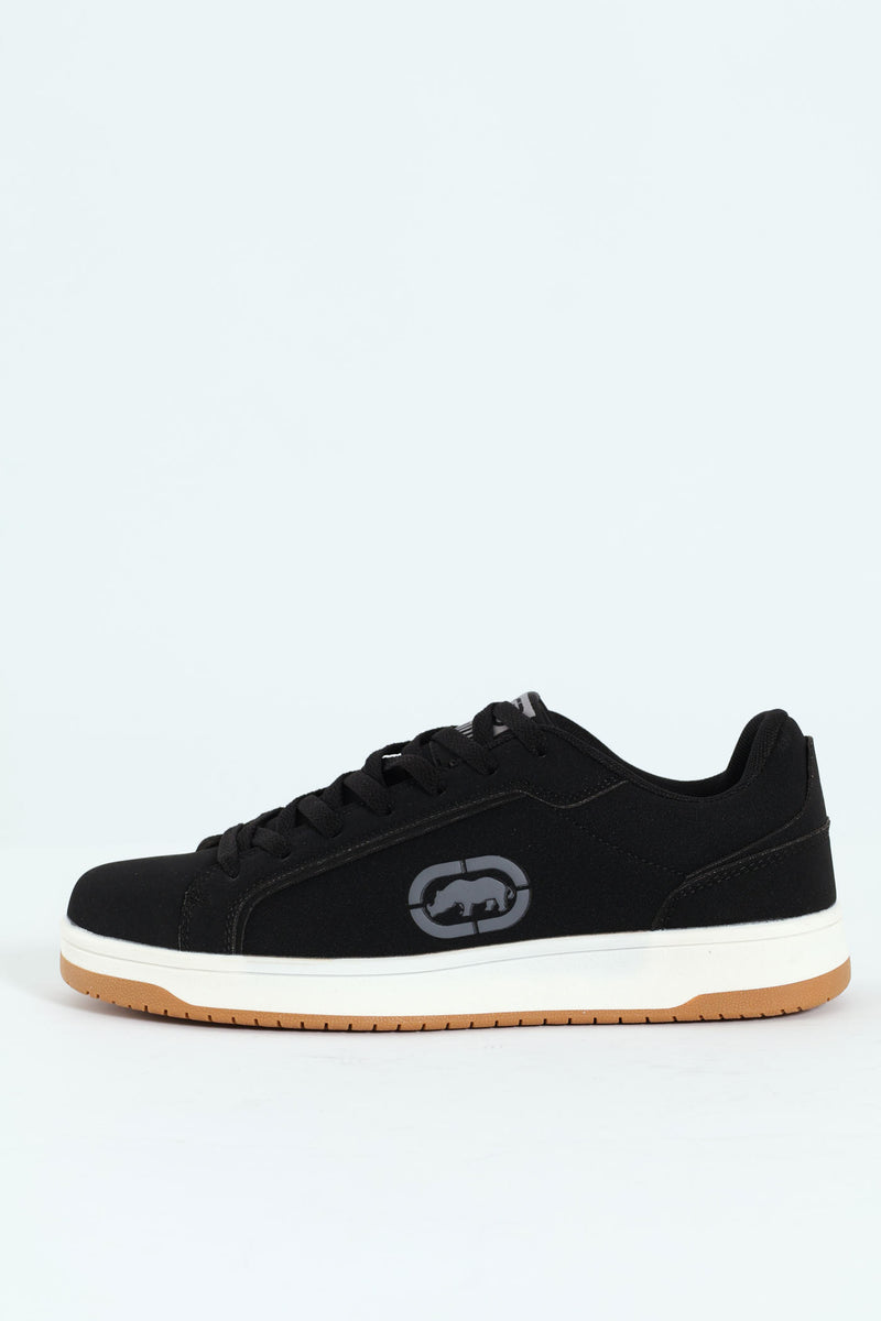 Lace Up Sneaker With Rhino Embossing - Black