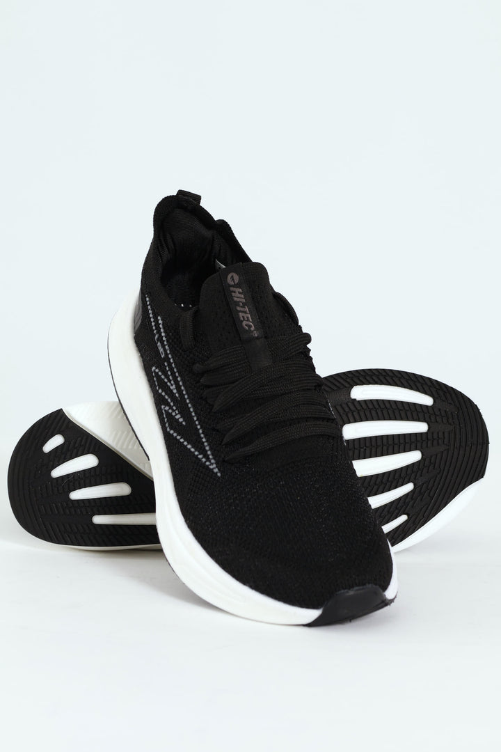 Aura Knitted Active Runner Sneaker - Black