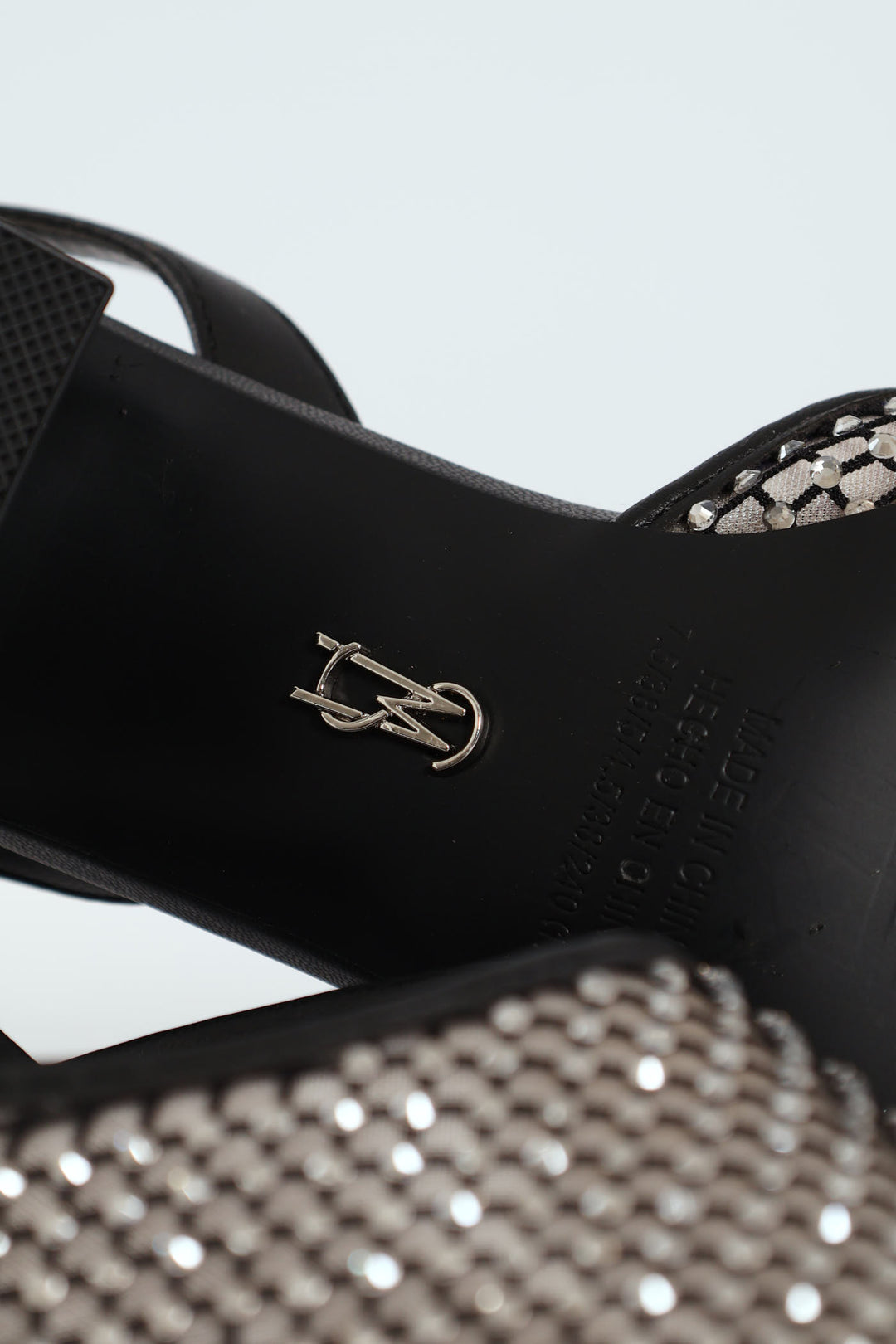 Network Mesh Almond Toe Slingback Block Heel - Black