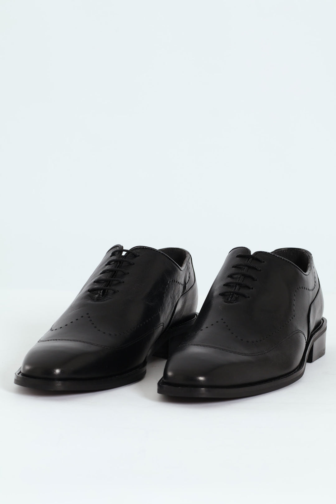 Punched Detail Oxford Shoe - Black