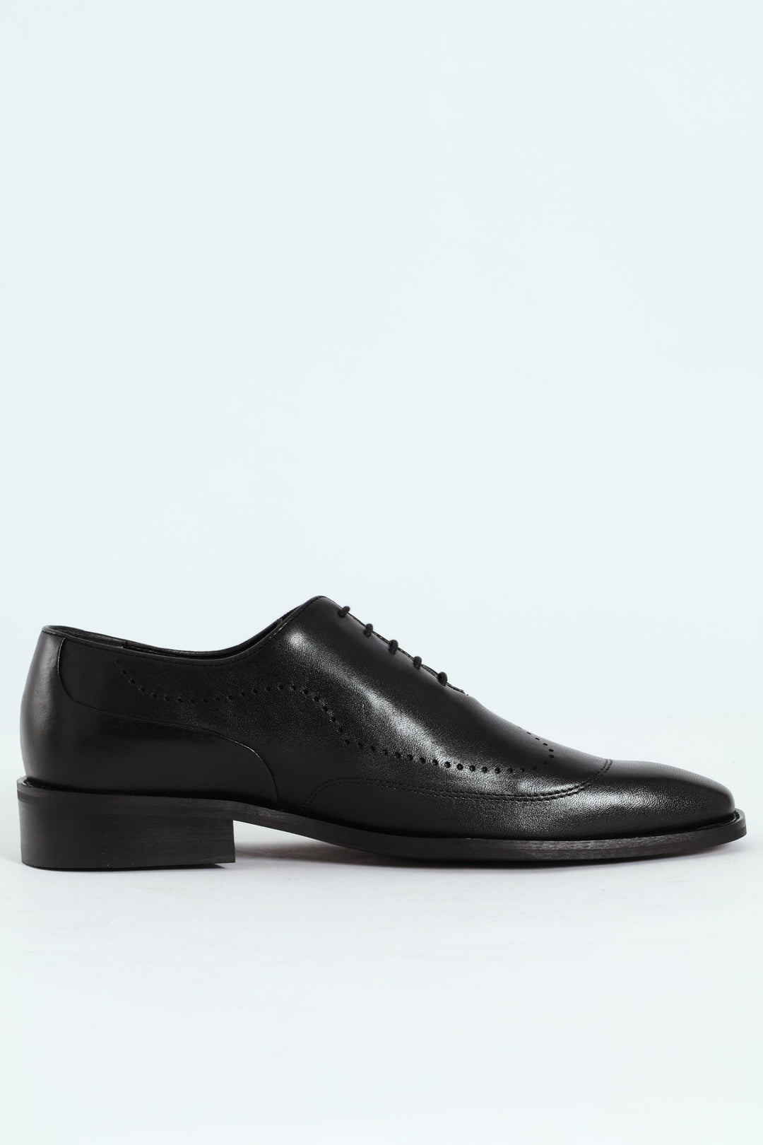 Punched Detail Oxford Shoe - Black