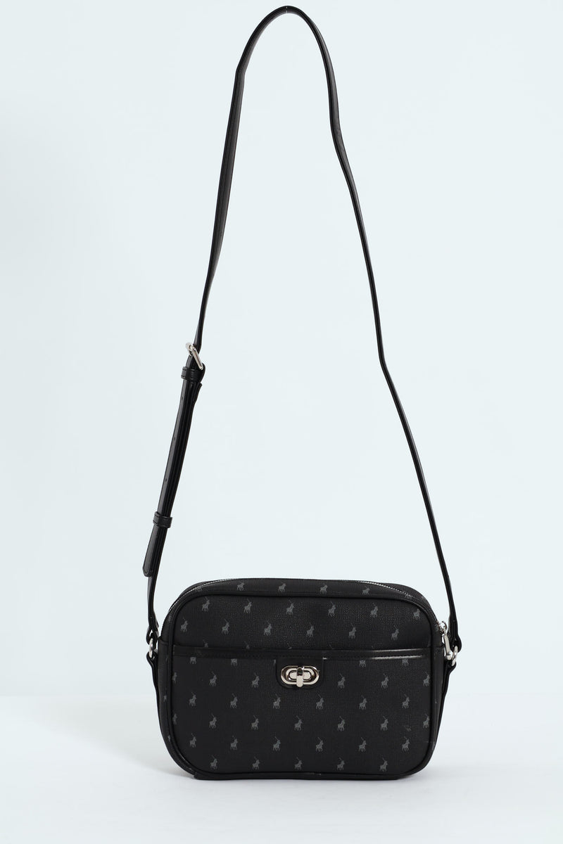 Iconic Turn Lock Camera Bag - Black
