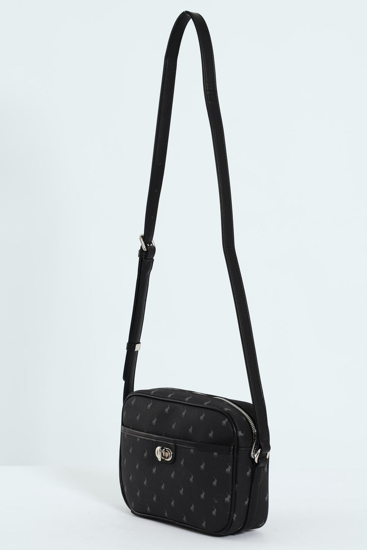 Iconic Turn Lock Camera Bag - Black