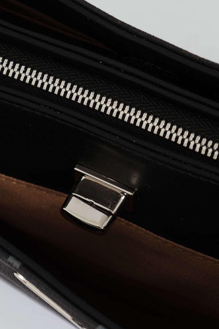 Iconic Multi Compartment Sling Bag - Black