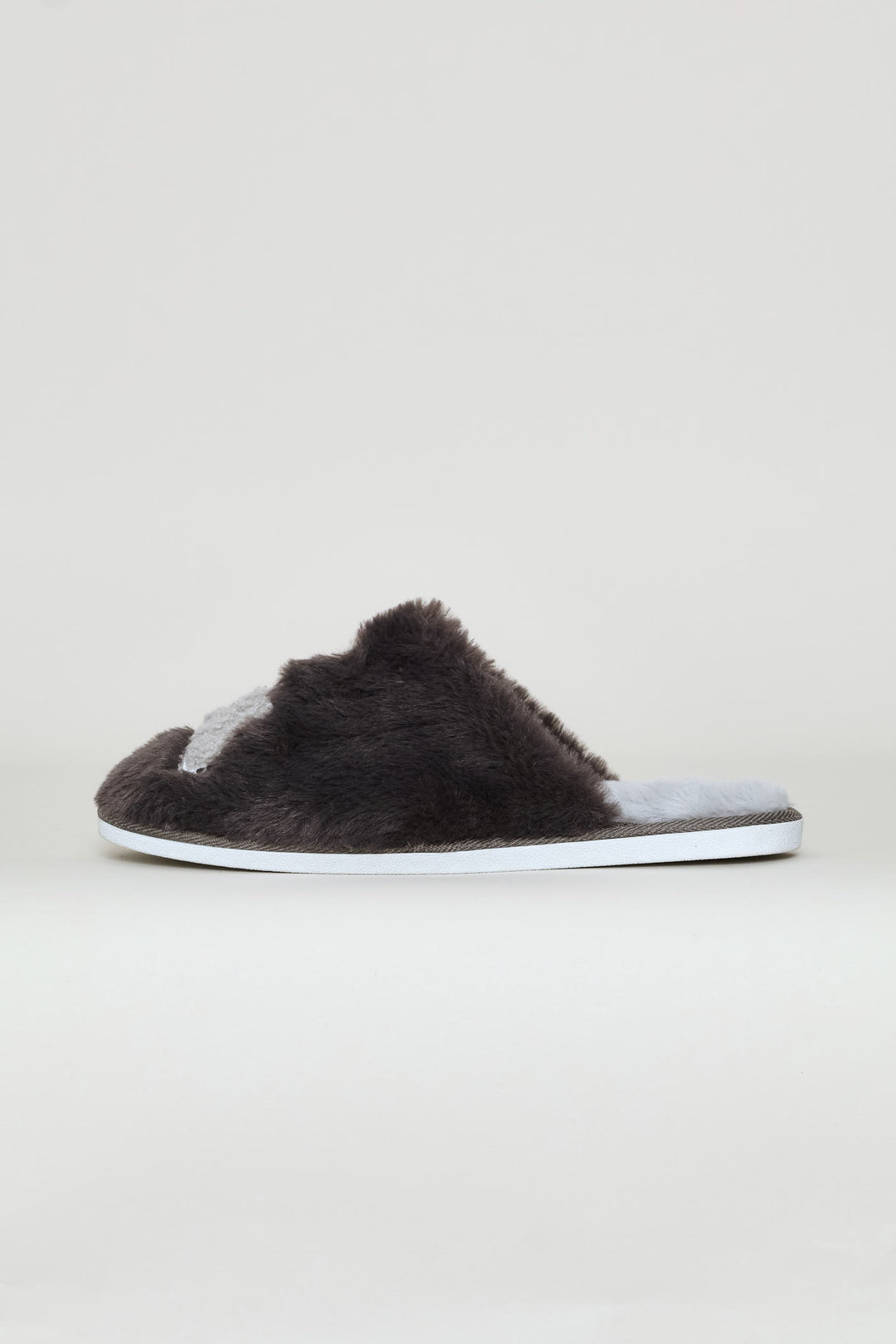 Lamb Embroided Slipper - Grey