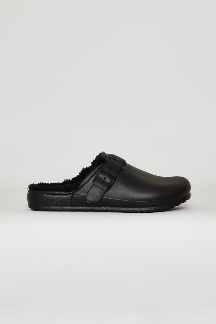 Soft Desi Fur Slip On - Black