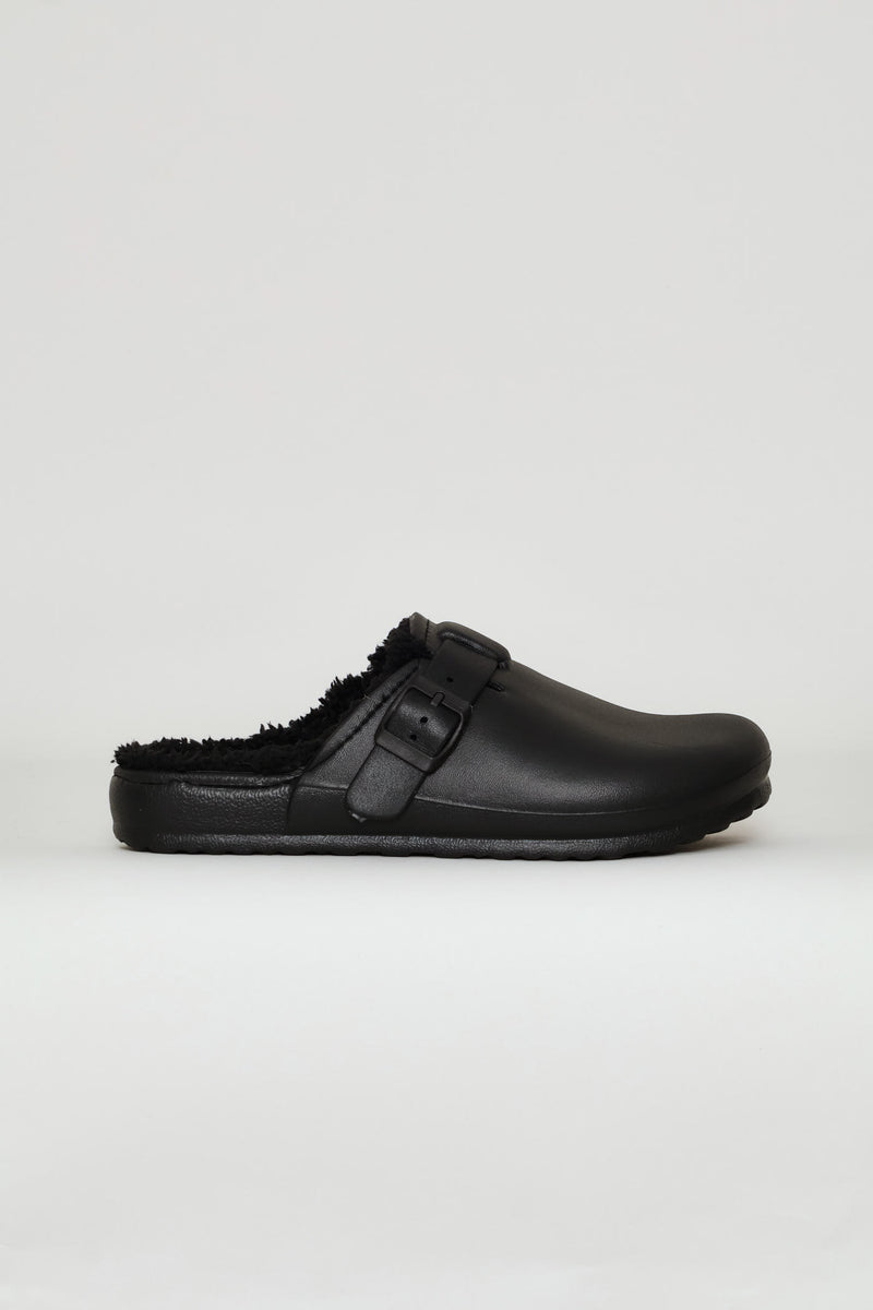 Soft Desi Fur Slip On - Black