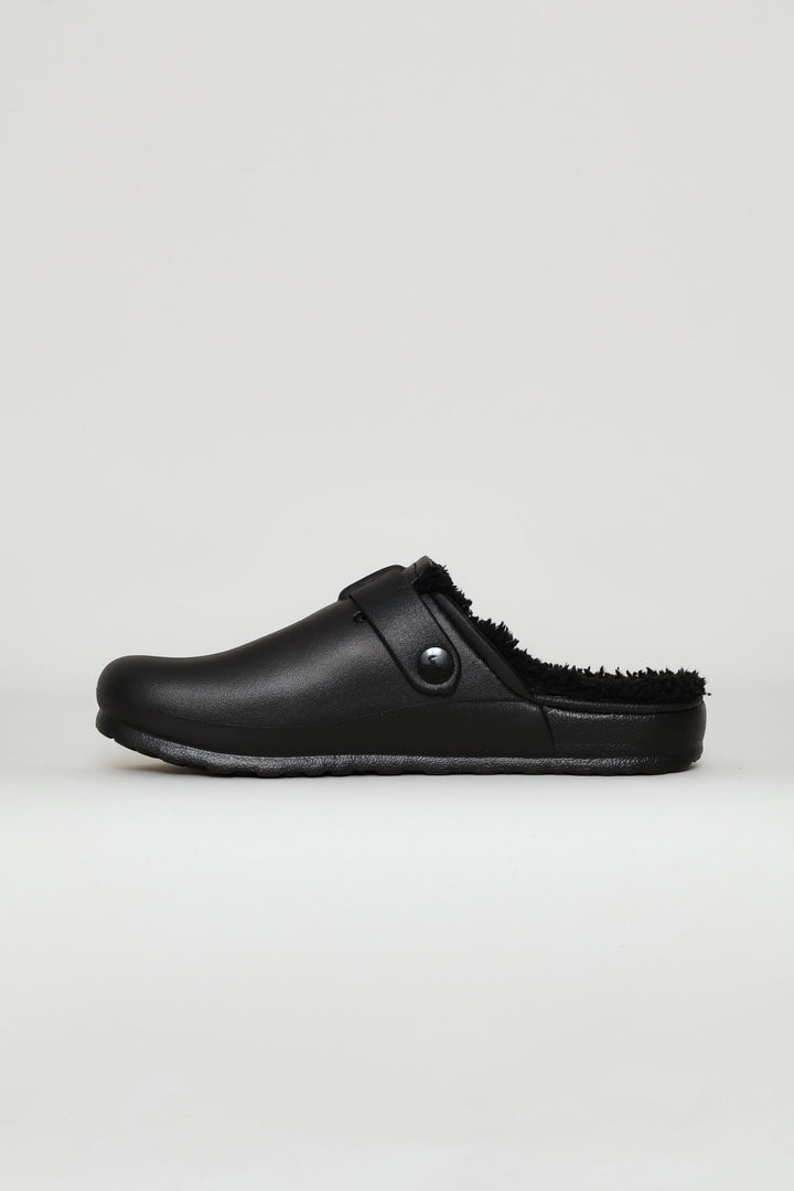 Soft Desi Fur Slip On - Black