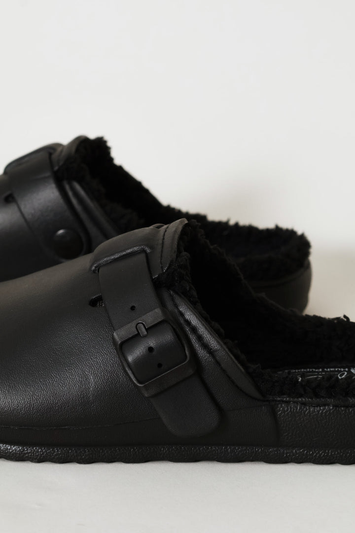 Soft Desi Fur Slip On - Black