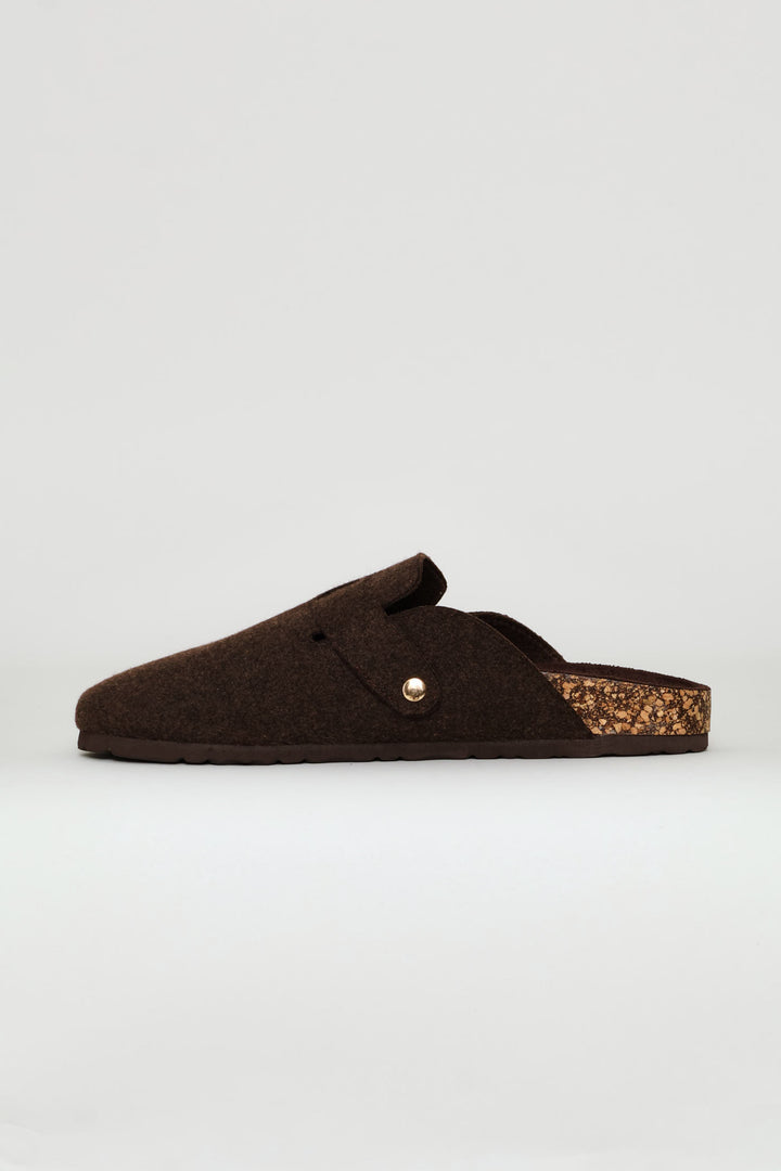 Felt Clog - Chocolate