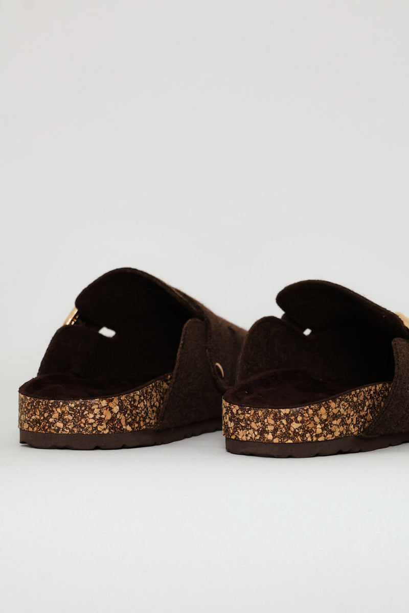 Felt Clog - Chocolate