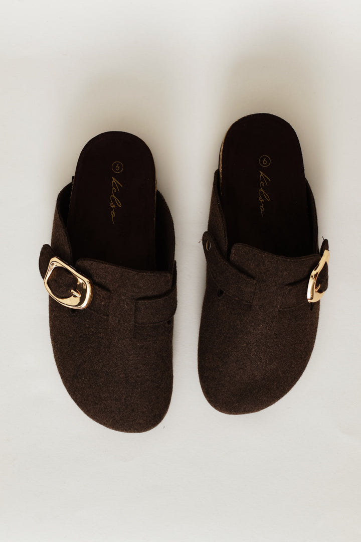 Felt Clog - Chocolate
