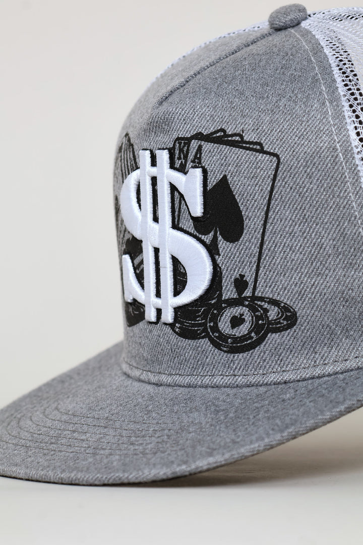 Dollar Sign Cap - Grey Melange