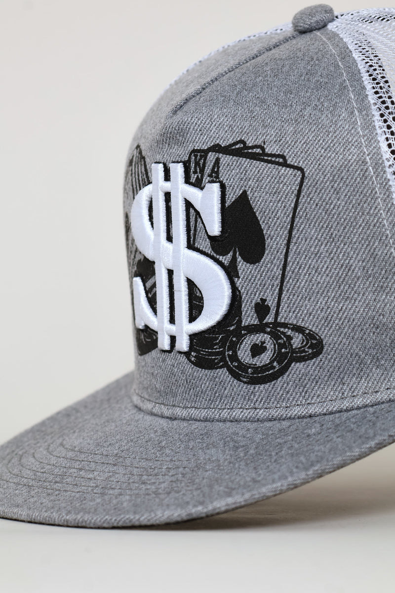 Dollar Sign Cap - Grey Melange