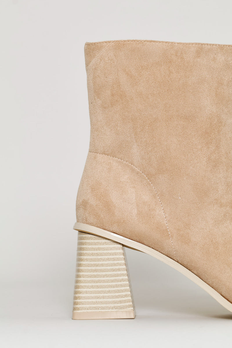 Square Toe Microfibre Boot - Natural