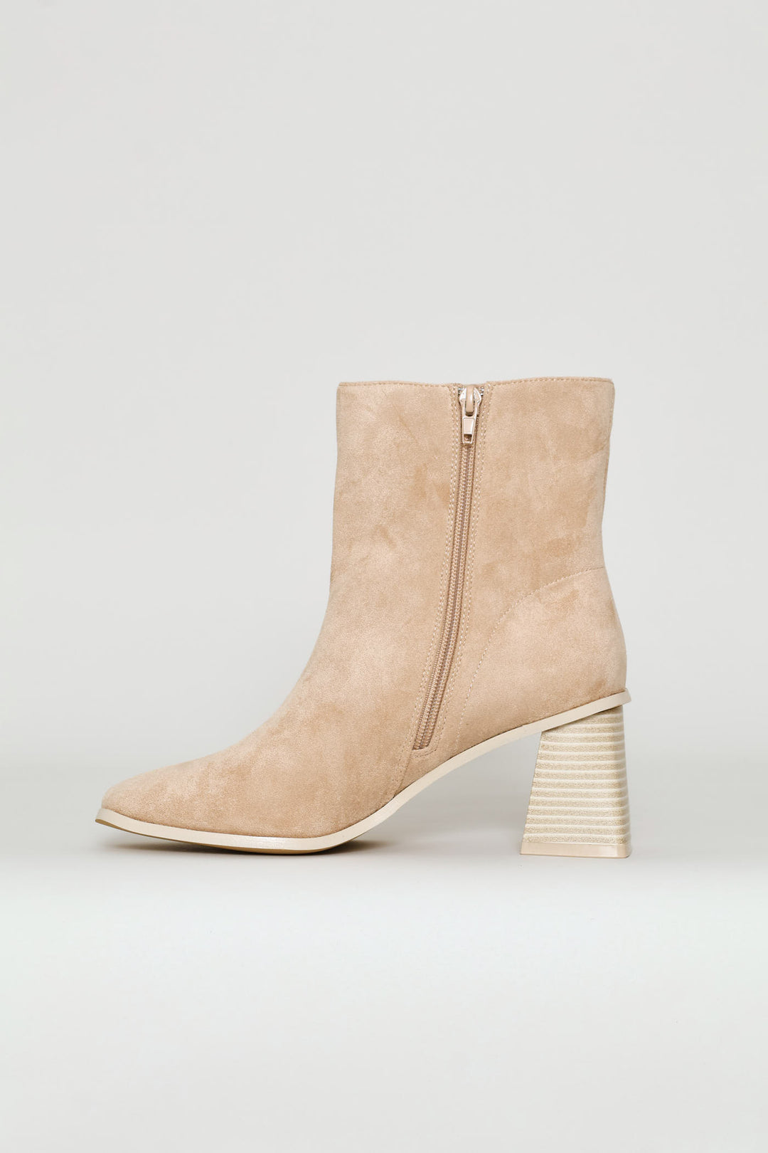 Square Toe Microfibre Boot - Natural