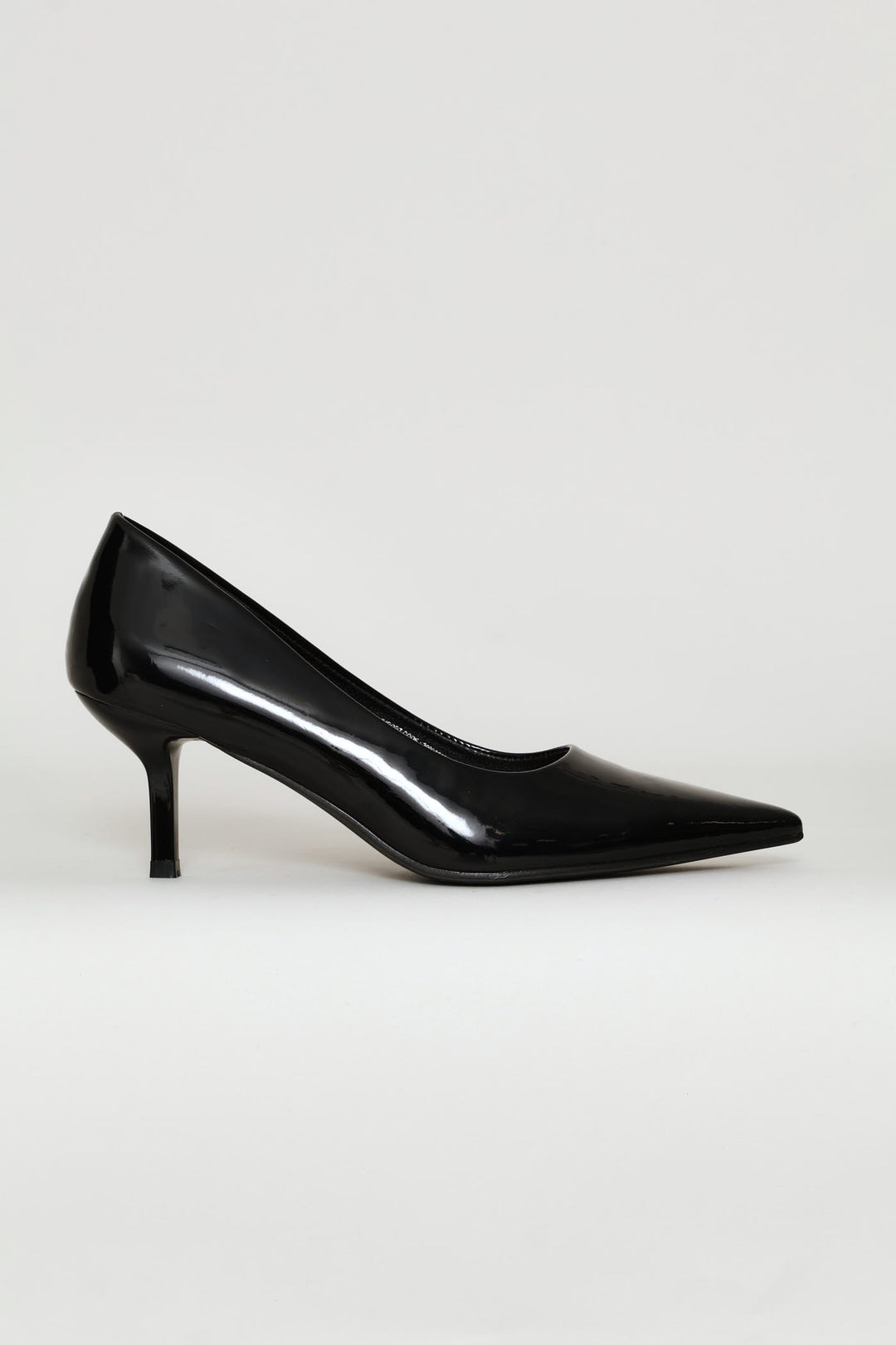Patent Kitten Court Heel - Black