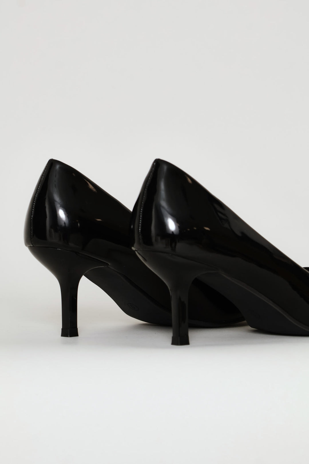 Patent Kitten Court Heel - Black