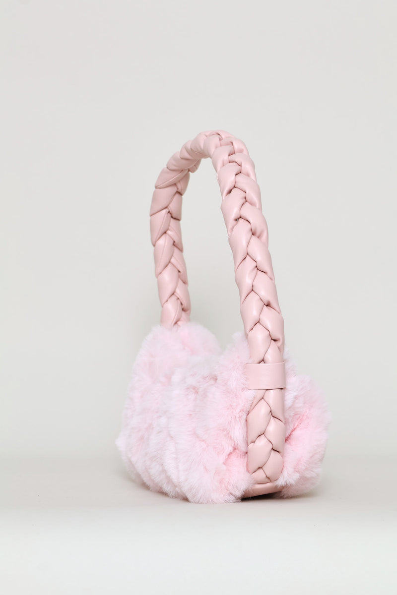 Girls Fur Shoulder Bag - Pink