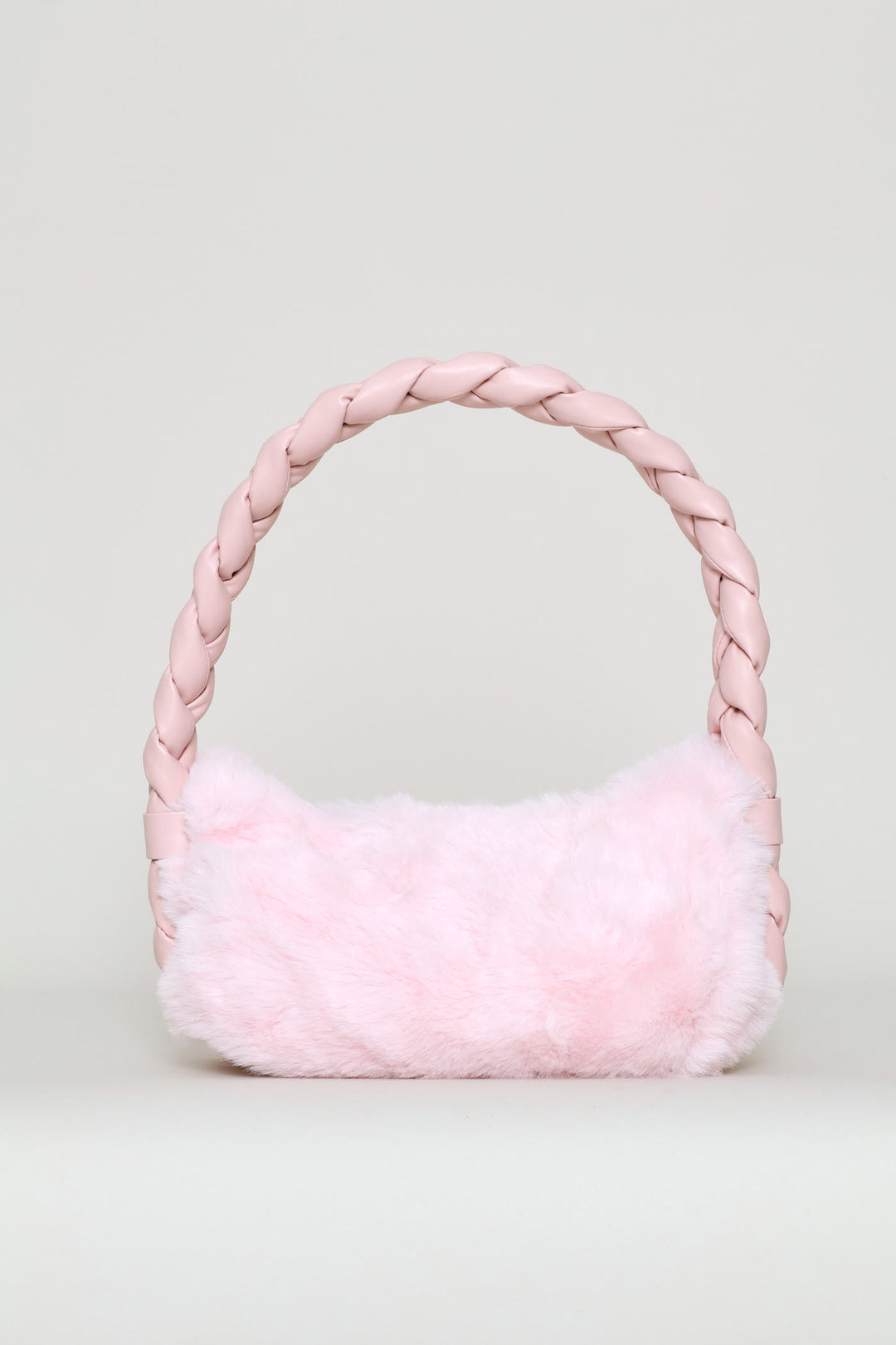 Girls Fur Shoulder Bag - Pink