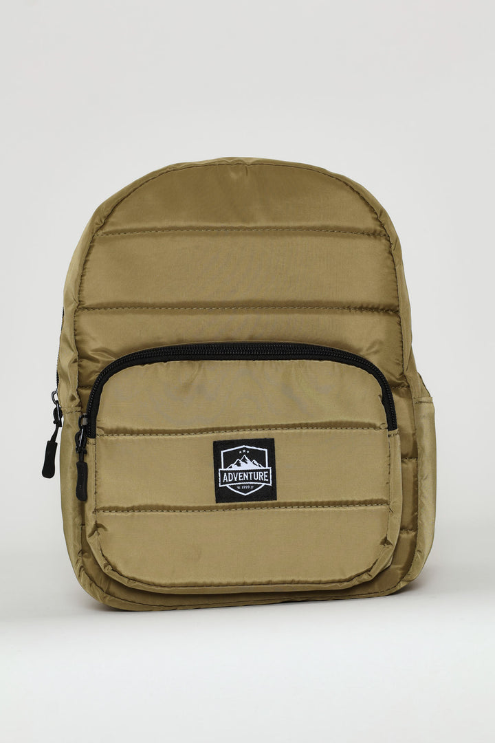 Boys Quilted Backpack - Olive