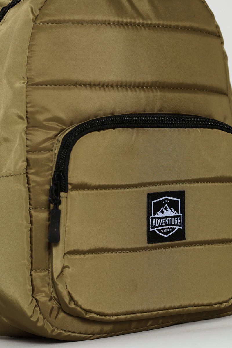 Boys Quilted Backpack - Olive