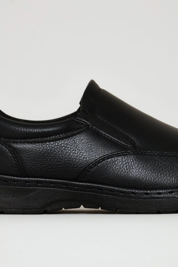 Smart Casual Comfit Slip On With Sole Stitch - Black